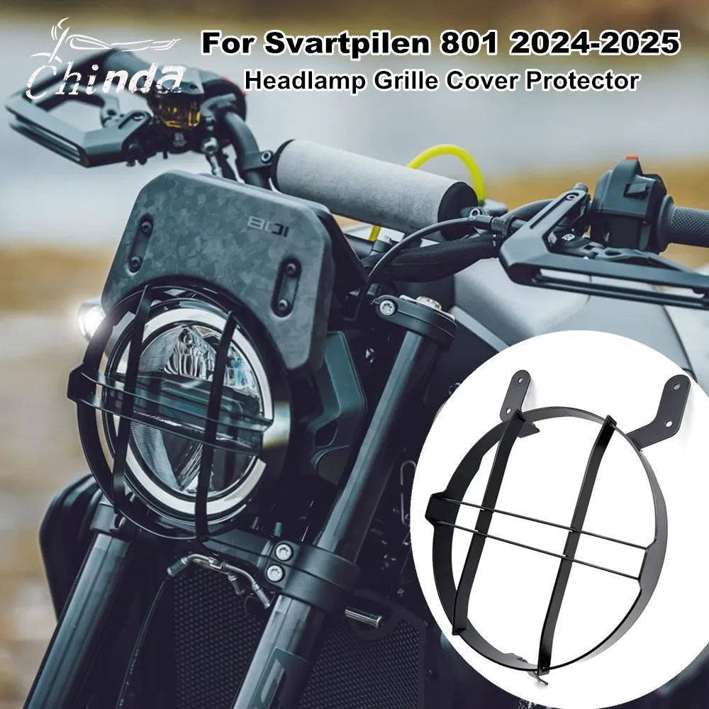 Motocycle Headlight Guard Head Light Grill Cover Protector For Husqvarna Svartpilen 801 Svartpilen801 2024 2025