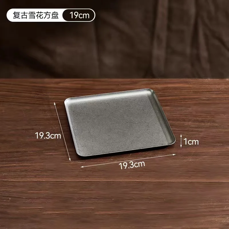 Gold 304 Stainless Steel Rectangular Baking Tray Korean Style BBQ Plate Serving Platter Dessert Pastry Serving Tray for Kitchen