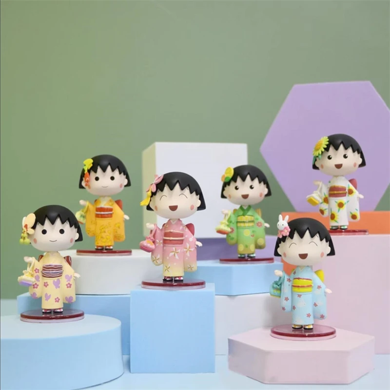 Original Kawaii Maruko Chan Kimono Series 2 Chibi Maruko-Chan  52TOYS Action Figure Dolls Toys Birthday Gifts For Girls Children