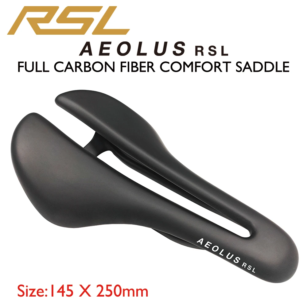 

RSL T800 Carbon Bike Front Seat 145/155mm*250mm Hollow Ventilation Design, Ultralight 125g for Gravel/Road/City Bike Saddle