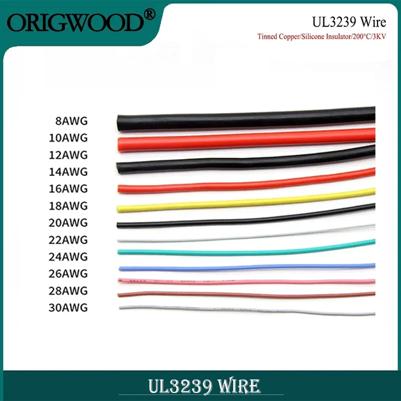 

Insulated Tinned Copper Electrical Cable, UL3239, 3KV, 3000V, 1 M, 10m, 14, 16, 18, 20, 22, 24, 26, 28, 30AWG