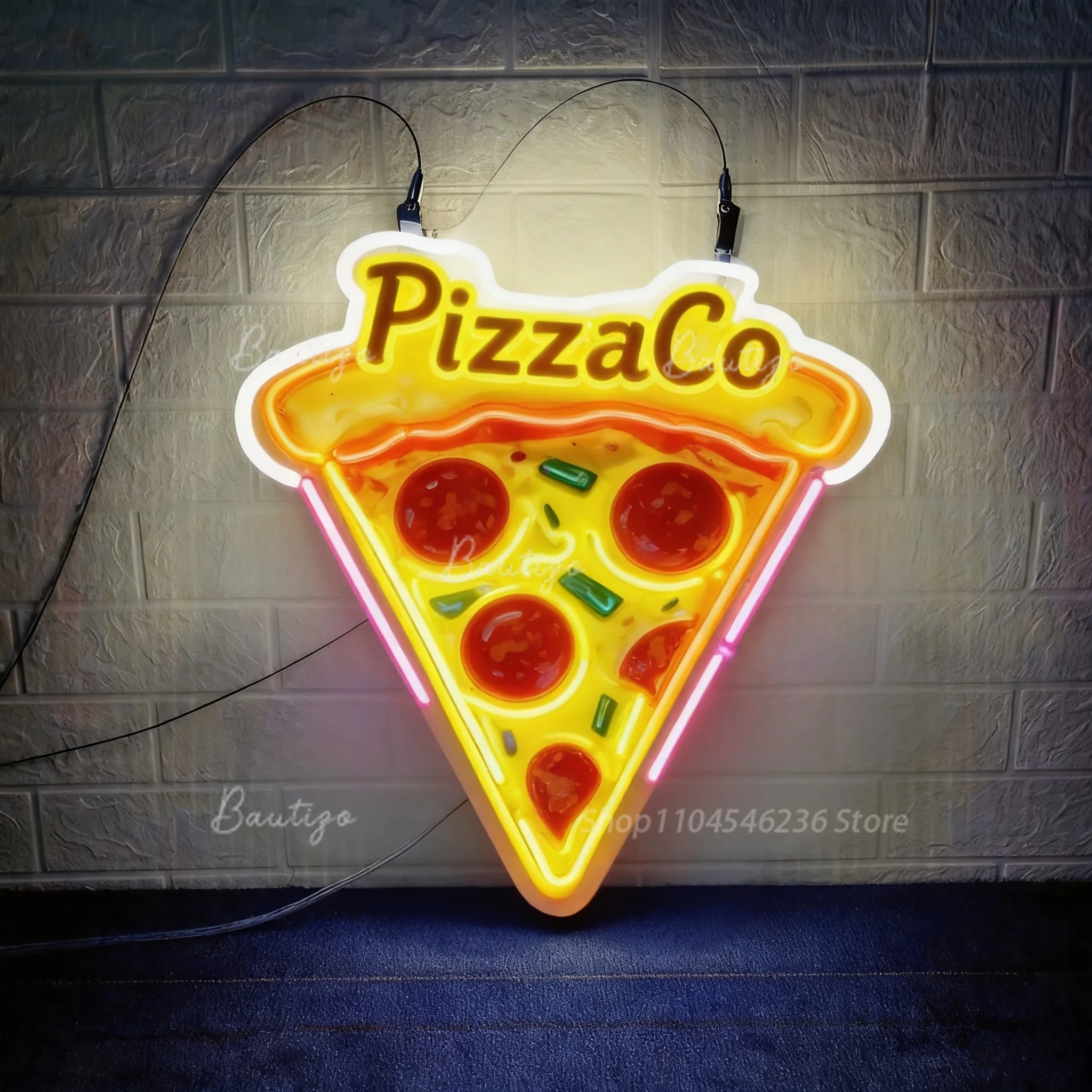 Customizable LED Wall Lightbox Sign For Business Sport Team GameTag PizzaCo Illuminated Custom Made Shop Decor Signage