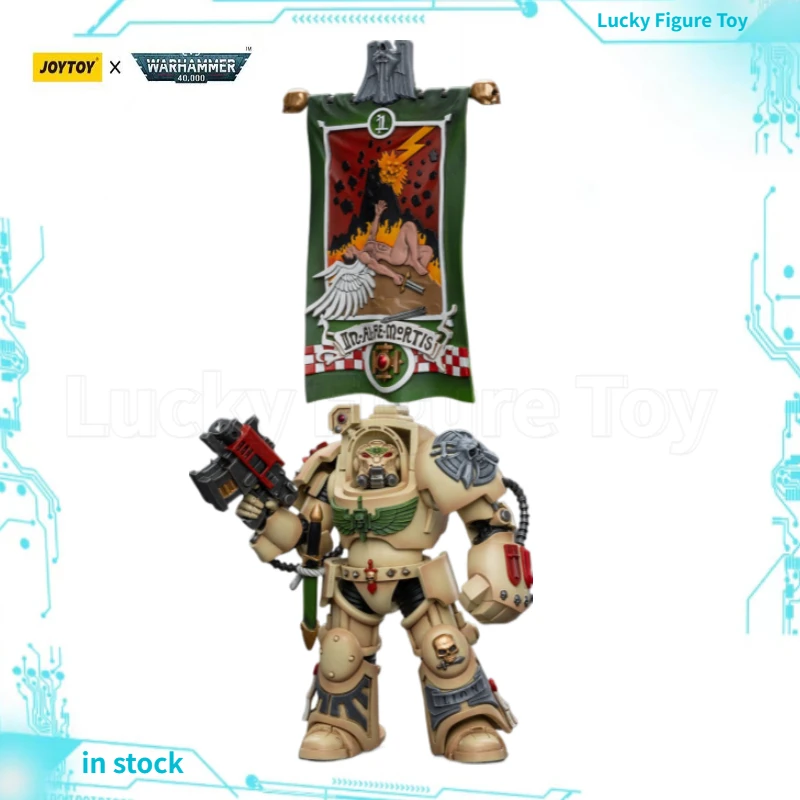 

【Original】JOYTOY 1/18 Action Figure Warhammer 40K Dark Angels Deathwing Ancient with Company Banner Classic Toys Anime Model