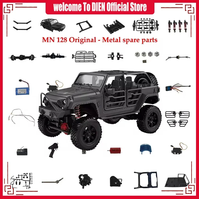 

MN MN128 MN-128 Wrangler RC Original Parts Shell Motherboard Reflector Foot Pedal Light Set Roof Rack Front and Rear Bars Door