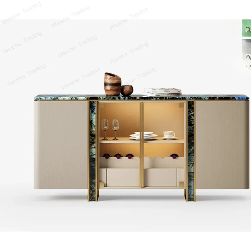 

Side cabinet, living room against the wall, high-end storage cabinet against the wall, natural marble Italian cabinet