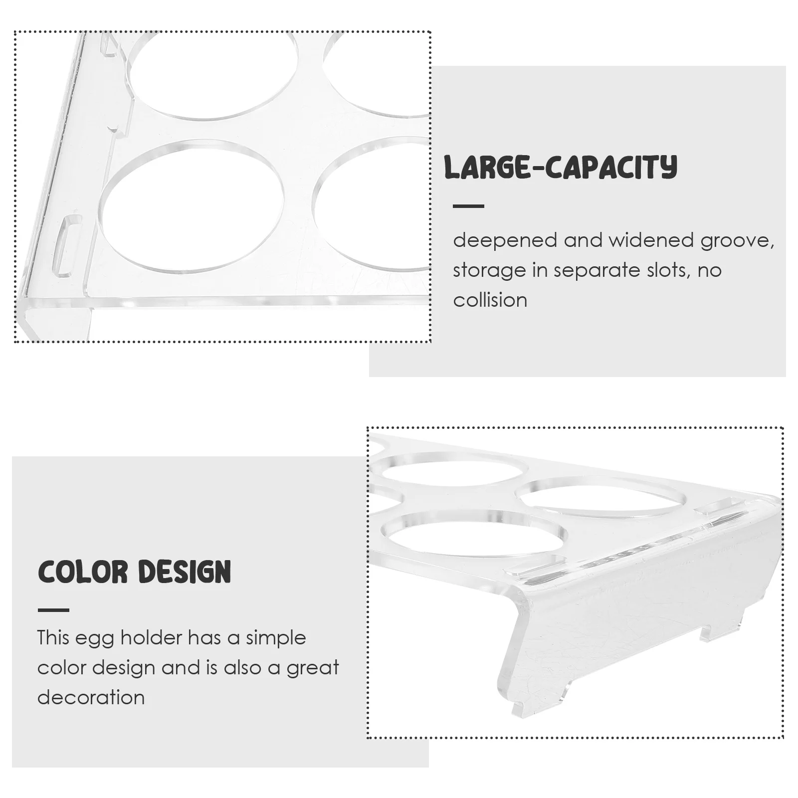 

1 set 1 Set Large Capacity Egg Holder For Refrigerator Fridge Organizer Storage Container Kitchen Home Acrylic Dispenser Rack