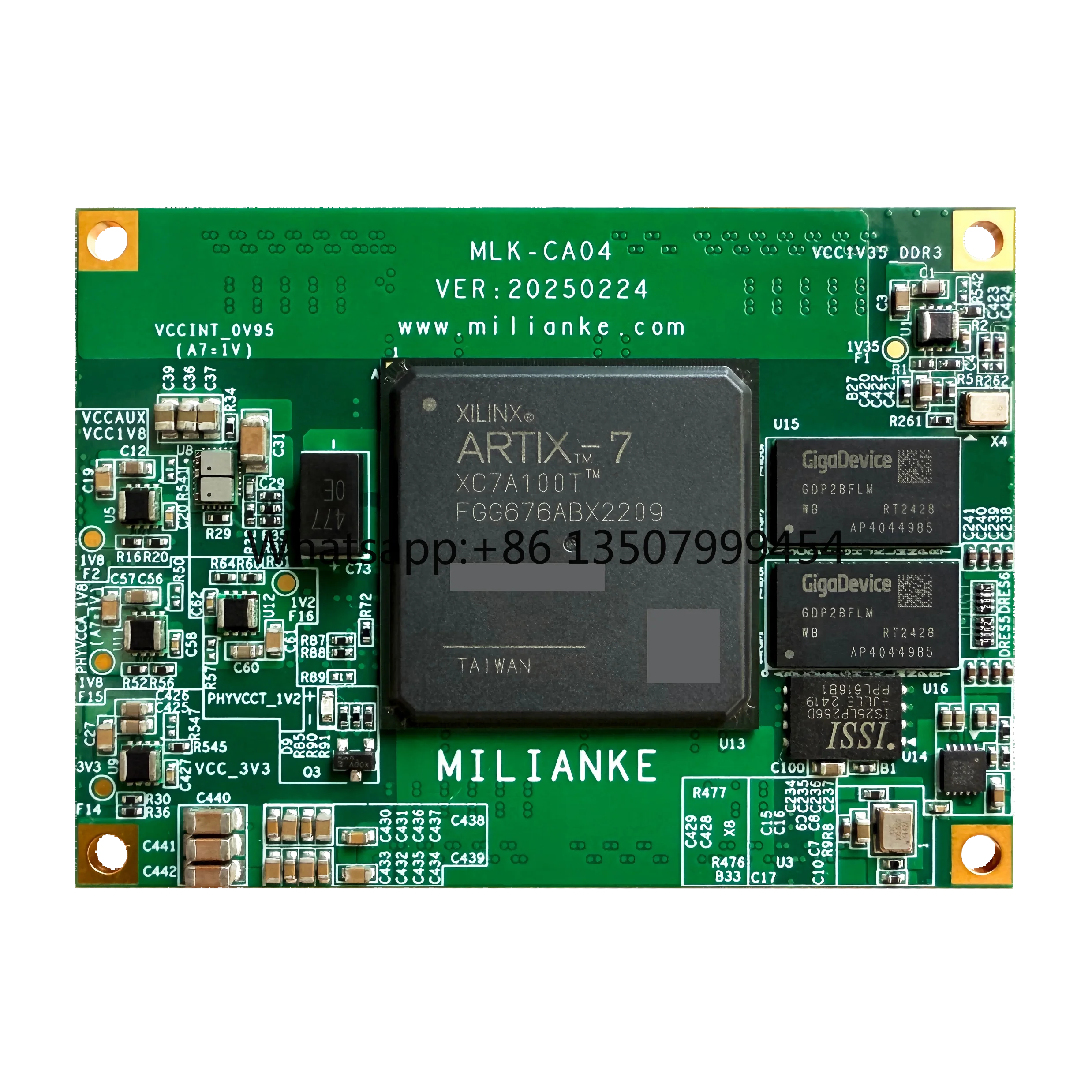MLK-CA04-100T/200T Artix7 Series AMD(Xilinx)Artix-7 Core Board XC7A100T/XC7A200T 256Mbits FLASH 1GB DDR3L 800Mbps*32bit
