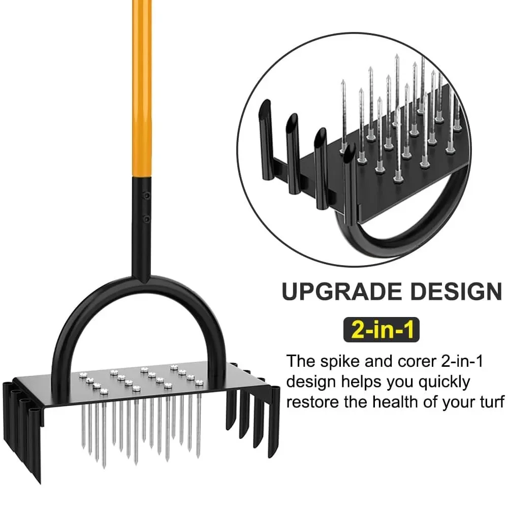 

Manual Lawn Aerators Tool with 16 Spikes Garden Grass Aeration Soil Aerating Tool for Lawns and Yard Care Revives Lawn Health