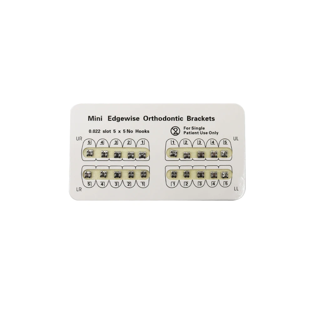 

5Packs Orthodontics Braces Bracket Edgewise 0Hook Mini Blue Pad