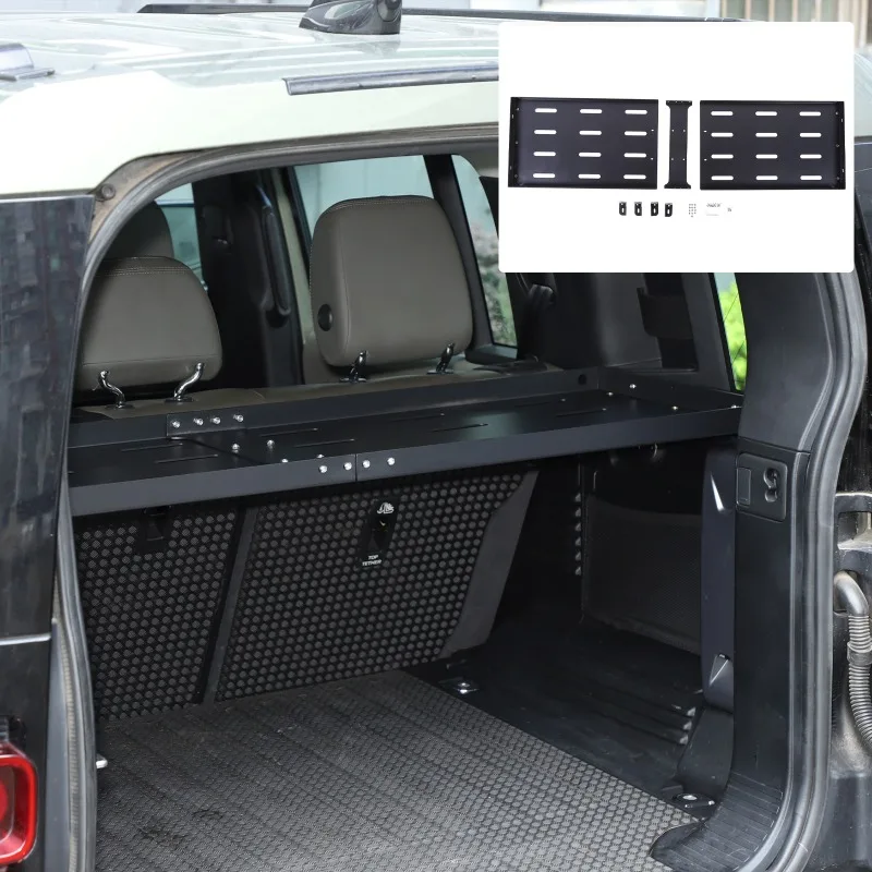 

Aluminum Alloy Trunk Shelving System Storage Rack Panel Luggage Cargo Rack Basket For 2020+ Land Rover Defender Car Accessories