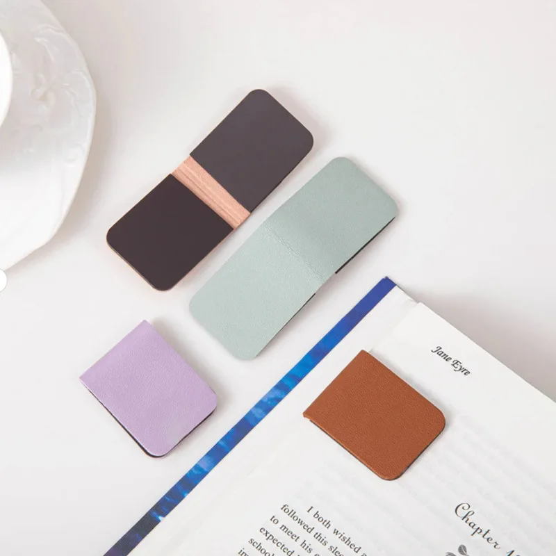 Premium Leather Magnetic Bookmark, Rectangle Shape DIY Book Reading Tracker, Elegant Page Marker for Readers