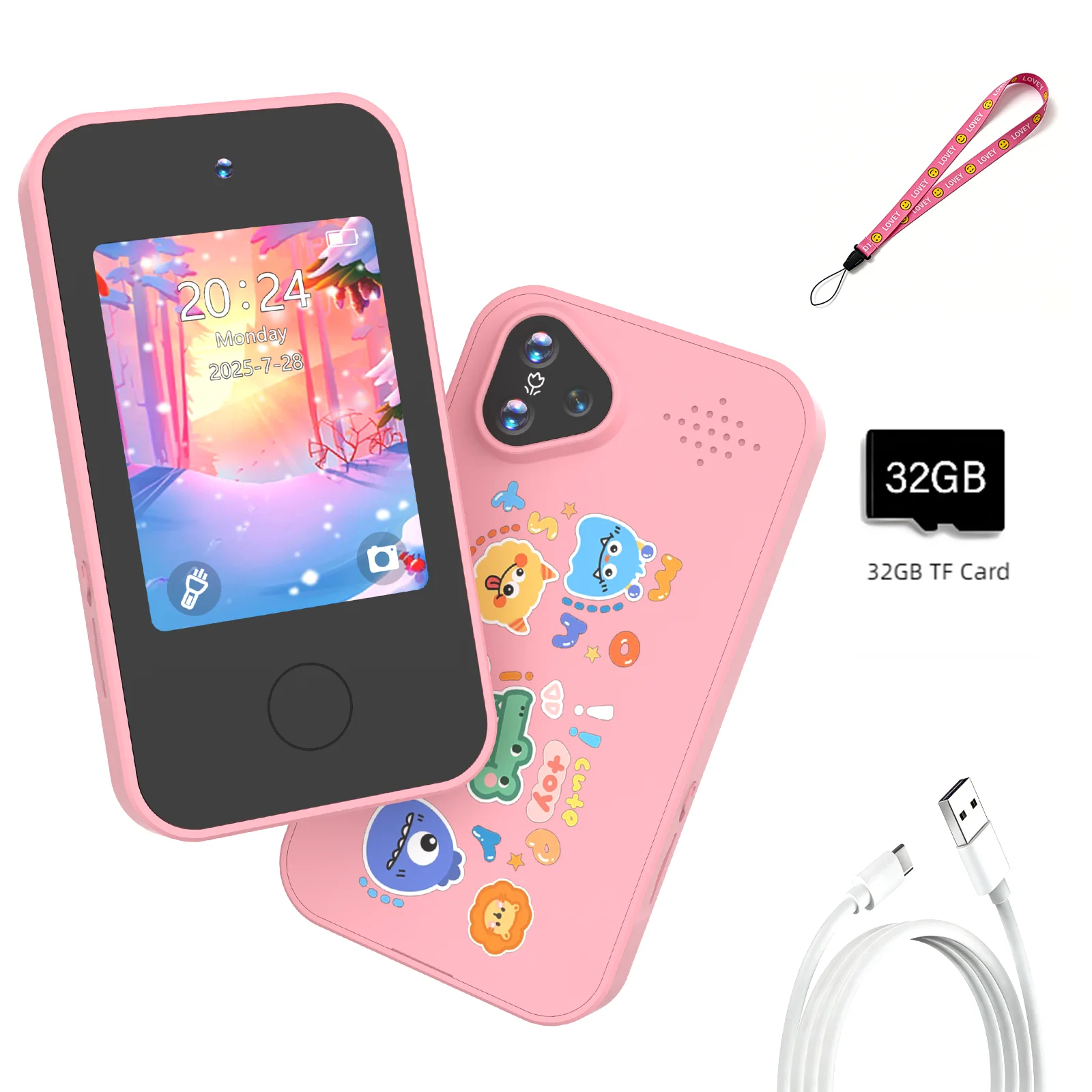 Kids Mini SmartPhone 1080P HD Dual Camera Photography Video Recording Flashlight Touchscreen Mini Player Educational Toy For Kid