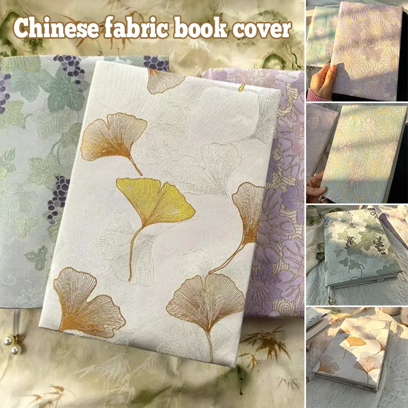 Capa para caderno de brocado a5 a6, estilo chinês, jaqueta de livro, tenda de mão, protetor de notebook, flor macia, mangas de viagem
