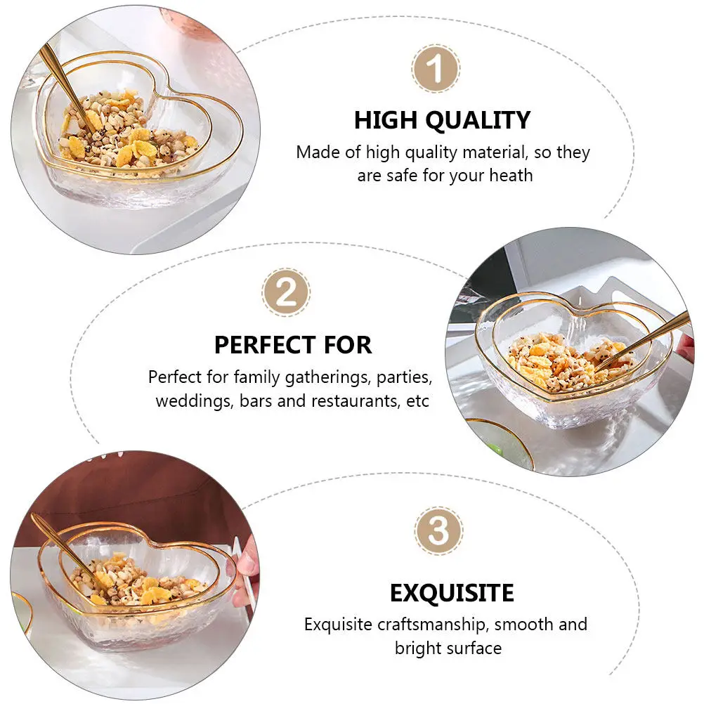 

Набор из 1 предмета: Модная стеклянная чаша и стакан в форме сердца для салатов, десертов, молока, для неформальных встреч. Стеклянная десертная чаша.