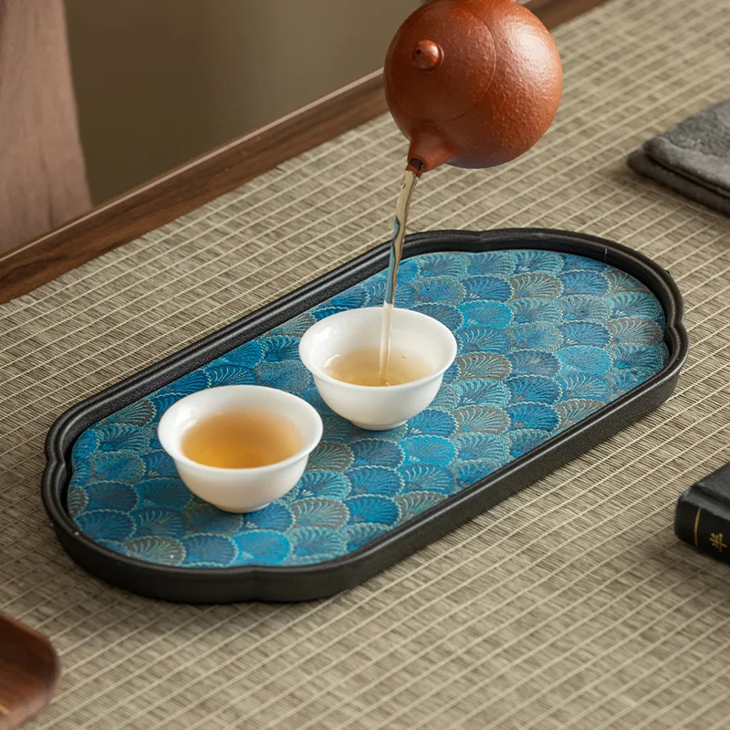 New Chinoiserie Absorbent Tea Tray One Person Small Tea Table Dry Soaking Table Tea Sea Drain