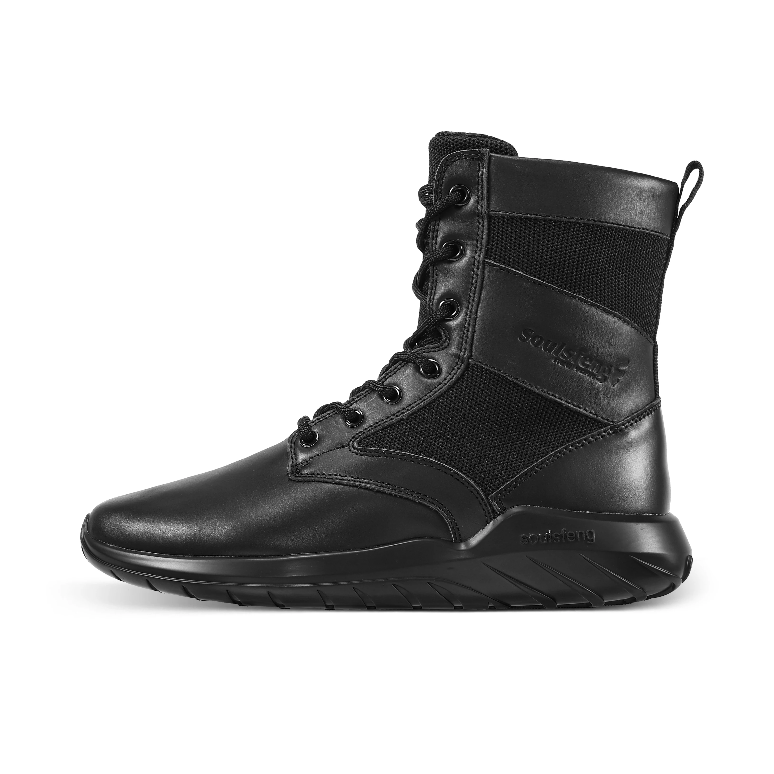 

Soulsfeng High Top Black Desert Boots Men's Non-Slip Lightweight Combat Boots Women's Zipper Leather Hiking Shoes Plus Size 49.5