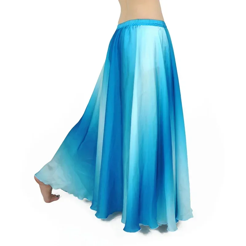 

Women Open Knit Spilt Belly Dance Skirt Lady Sexy Ballroom Long Performance Stage Costume Oriental Dancing Practice Dress