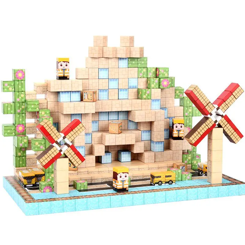 Blocos de construção magnéticos personalizados 100PCS 205. Cores vibrantes, construção gratuita, melhora as habilidades STEM e de jogo. Presente de feriado perfeito.