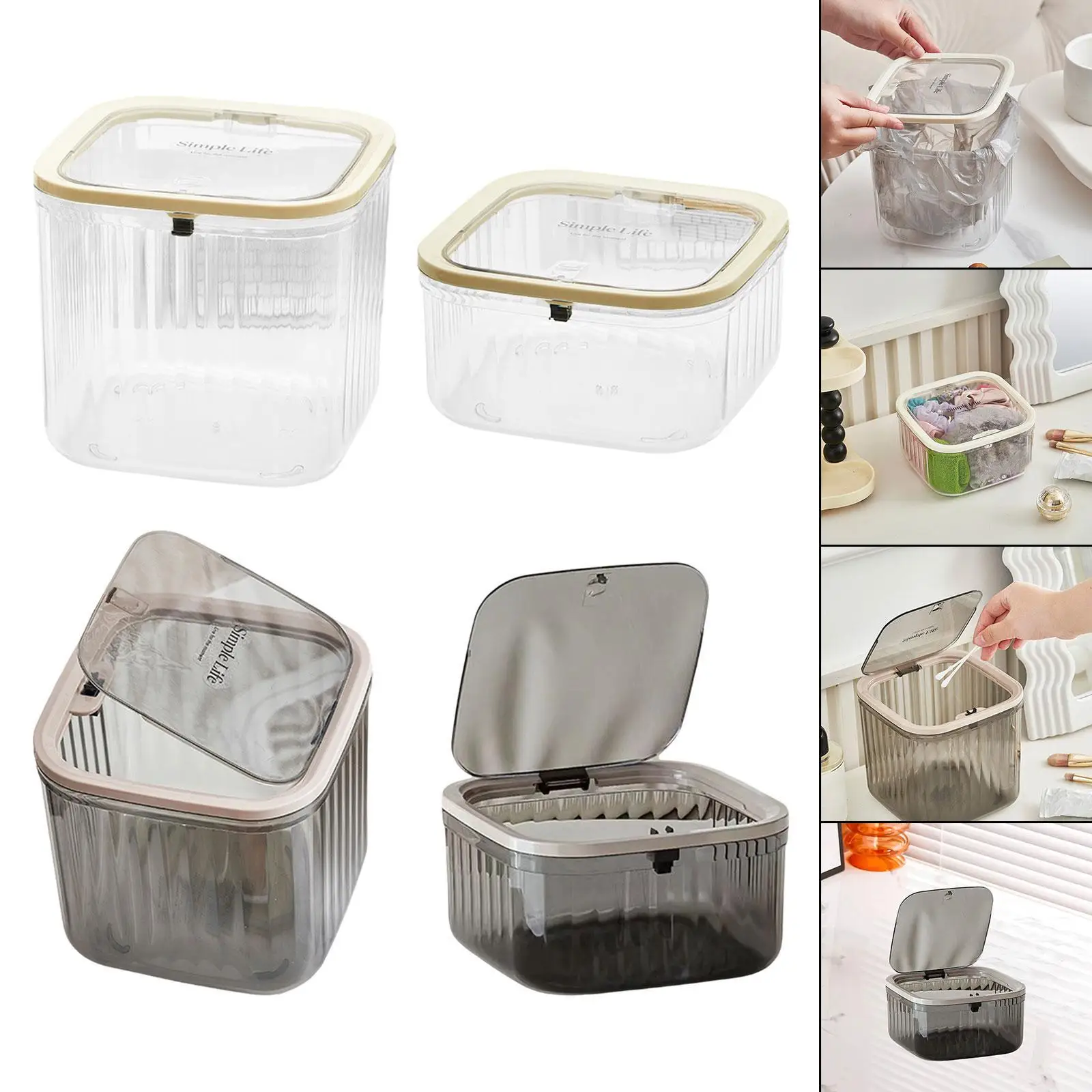 Press Type Trash Can Cute Press Type Waste Bin for Coffee Table Desk Office