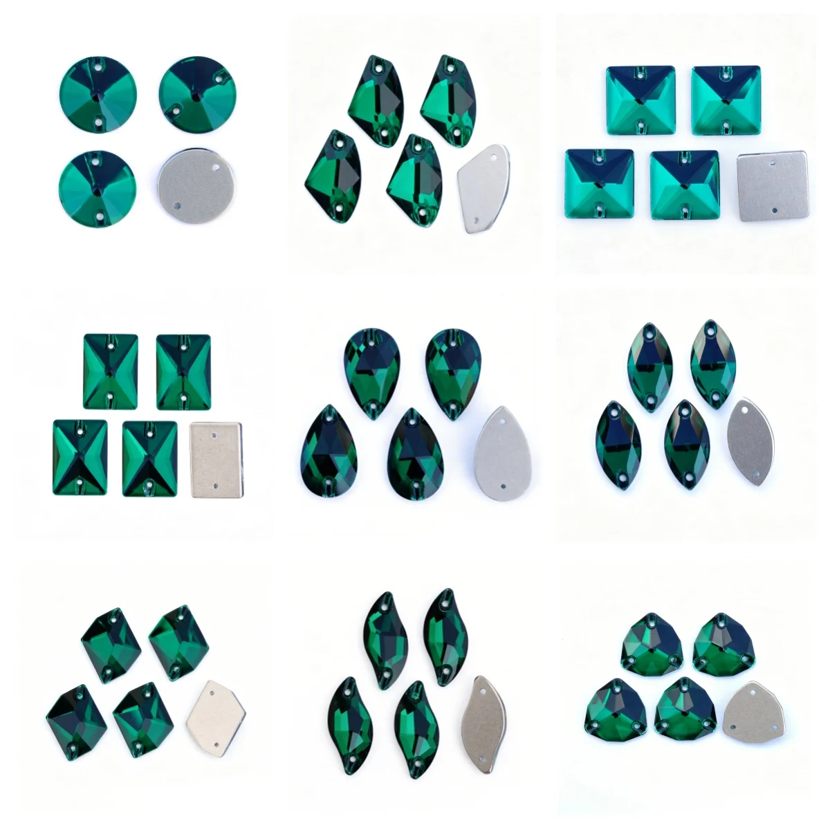 YANRUO Smaragd-Strasssteine zum Aufnähen, Dekorationen, Steine und Kristalle, Cabochons für Handarbeiten, Hochzeitskleid, Applikation auf Kleidung