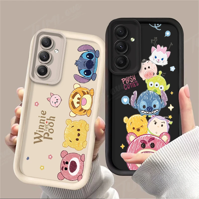 Disney Stitch Lotso Marie Cat Phone Case for Samsung Galaxy A55 A35 A25 A15 A05 A05S A24 A13 A23 A12 A22 A32 A52 A52S A72 A11