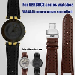 For Versace Large Dial Watch band VBR 8545 Notched Men's and Women's Genuine Leather Strap Accessories 26MM Calfskin Bracelet