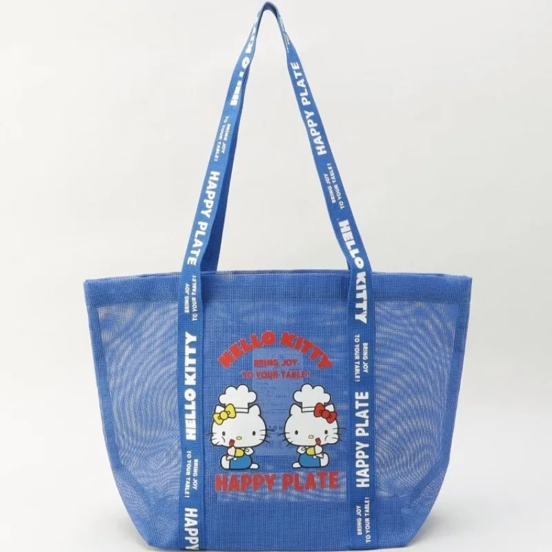 

Cute Cartoon Hello Kitty Large Capacity Mesh Bag, Shoulder Tote for Beach, Bath, Swimming, Fitness, Shopping & Daily Leisure