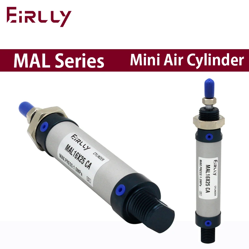 

MAL16 MAL20 MAL25 MAL32 MAL40 Pneumatic Cylinder Mini Aluminum alloy Double Acting Airtac type MAL Air Cylinder