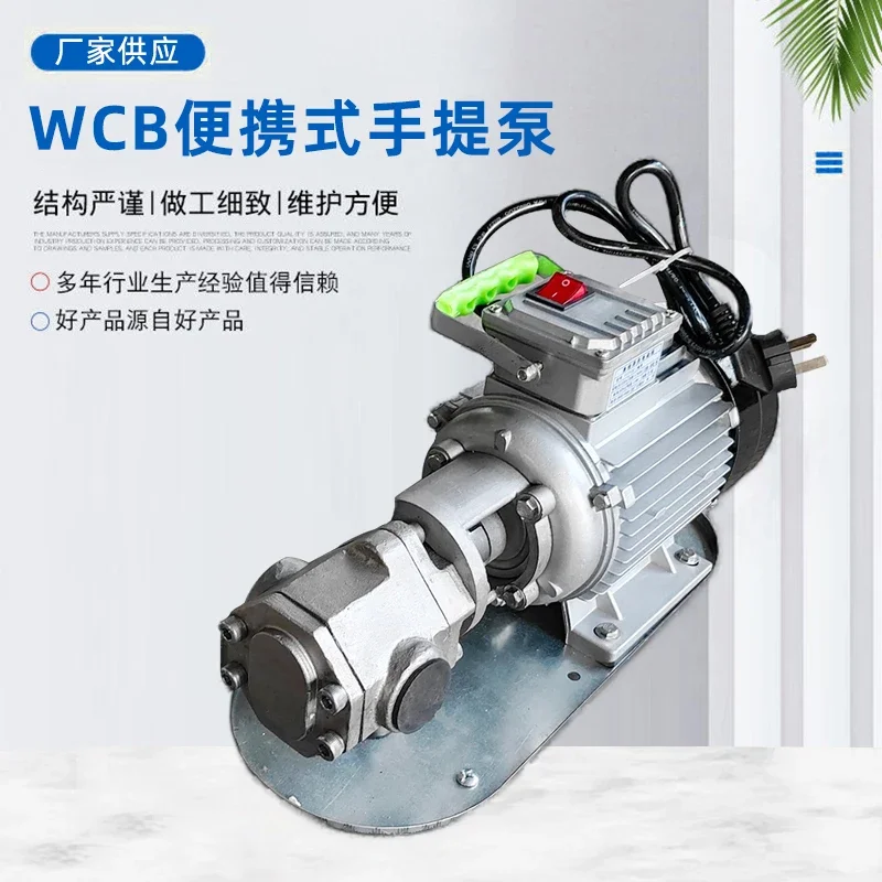 Portable WCB series gear pump, stainless steel hand pump self-priming oil pump 220/380V