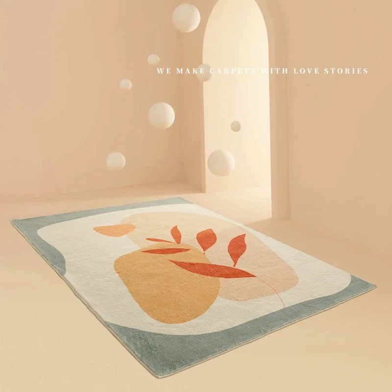 Modern Simple Large Area Plush Living Room carpet Abstract Thickened Comfortable Bedroom decorative carpets Soft Washable Rug