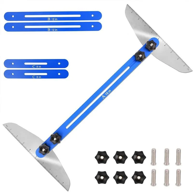 Aluminum Alloy Stair Ruler Multifunctional Folding Ruler Home Tools Telescopic Ruler Stair Tread Gauge