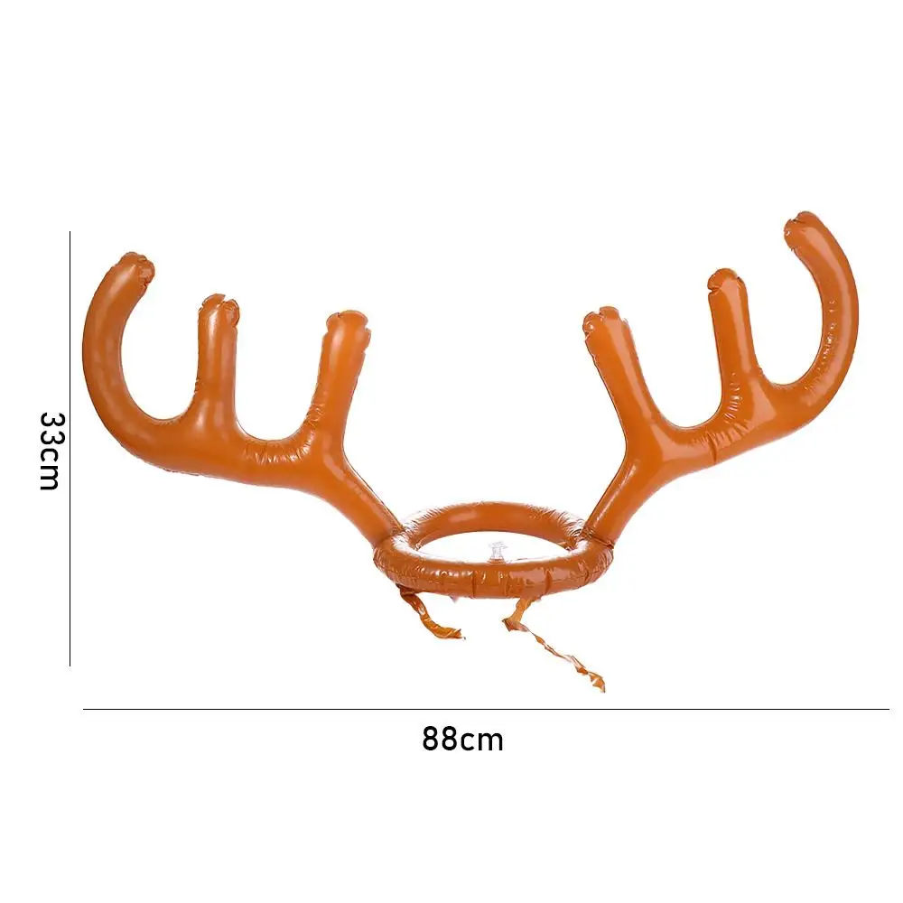 ความแปลกใหม่บ้านแหวน Toss เทศกาลปีใหม่ของขวัญกลางแจ้ง Ferrule เกม Inflatable Antler หมวกพองของเล่นคริสต์มาสแถบคาดศีรษะ