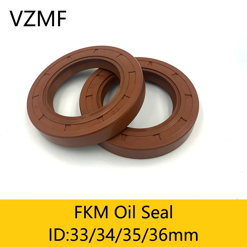 2Pcs FKM Framework Oil Seal ID 33mm 34mm 35mm 36mm OD 45~80mm Thickness 5-12mm Fluoro Rubber Gasket Rings