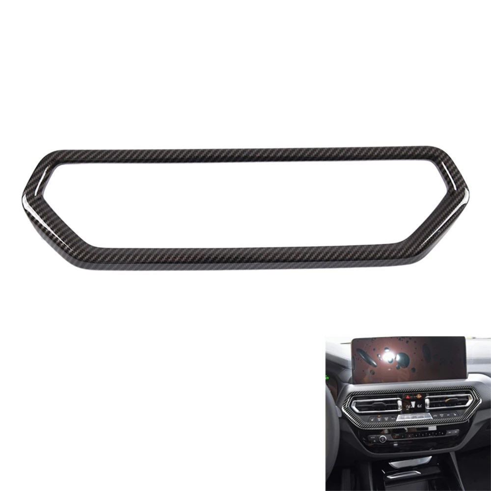 Car Carbon Fiber Interior Dashboard Center Console Air Vent A/C Outlet Frame Cover Trim for-BMW X3 X4 G01 G02 2018-2022