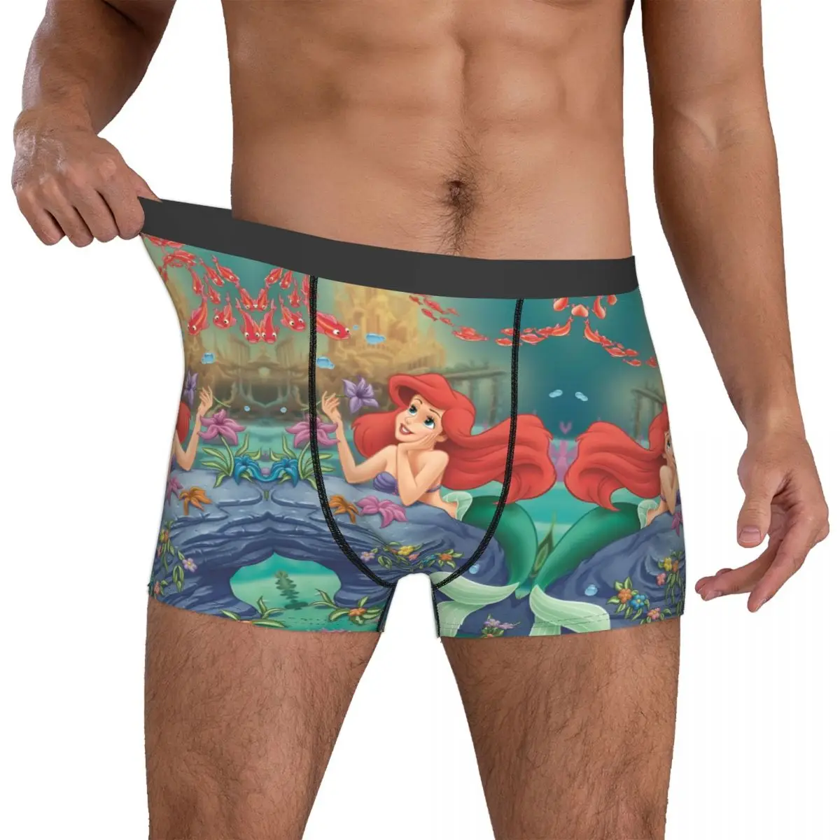 

Custom Male Cool Littles Anime Mermaides Underwear Ariel Boxer Briefs Soft Shorts Panties Underpants