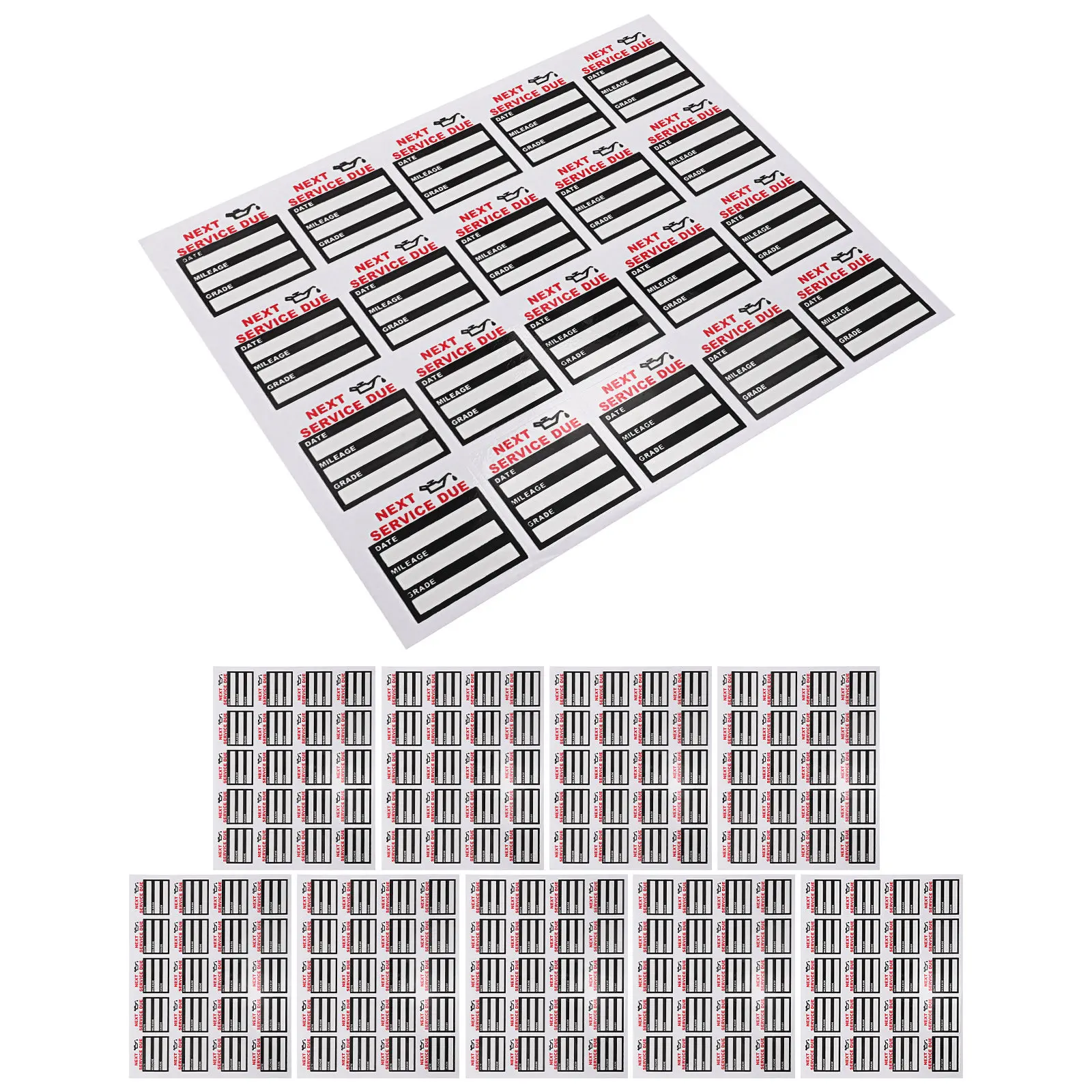 

200Pcs Auto Maintenance Stickers Static Cling Oil Change Reminder Windshield Cling Low-Tack Service Due Labels for Gas Station