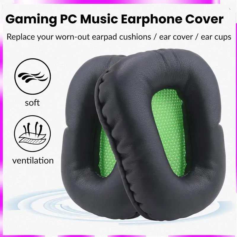 N98R زوج من سماعات الرأس البديلة وسادات الأذن وسائد الأذن لسماعات الموسيقى Razer Electra Gaming PC #3