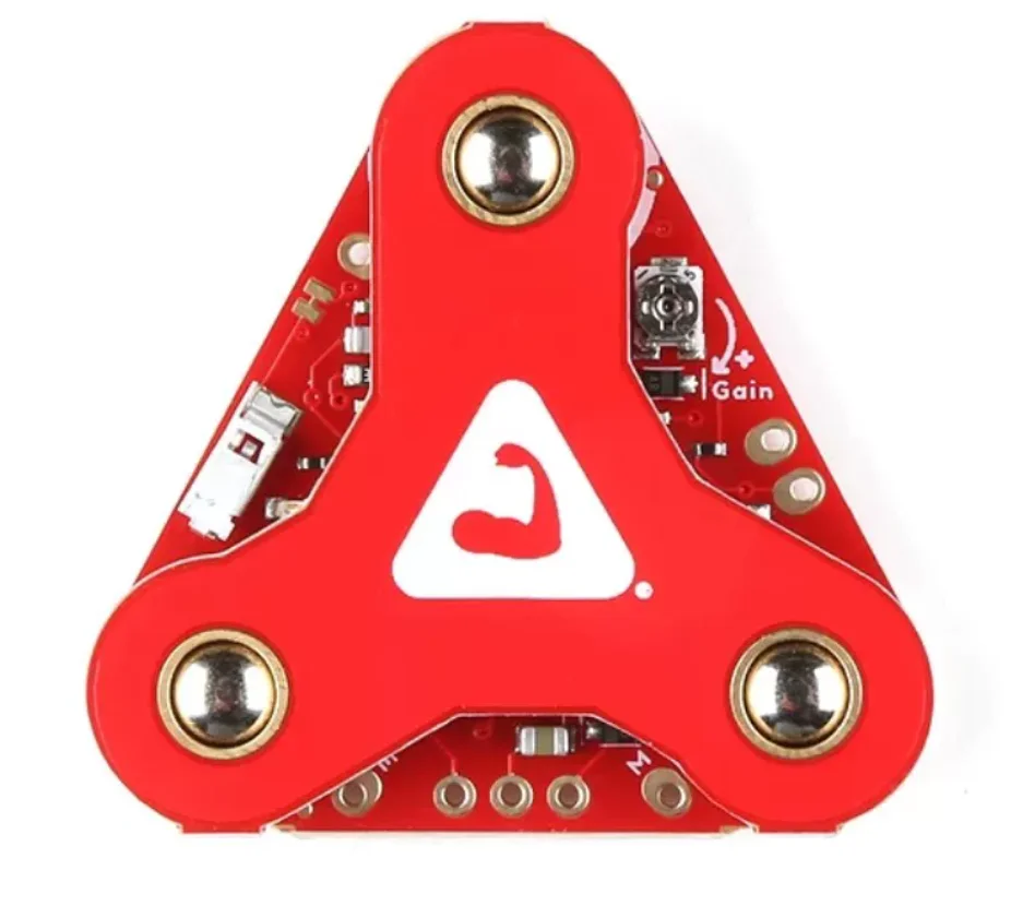 MyoWare 2.0 spiersensor – een flexibele sensor voor doe-het-zelfprojecten met Arduino – afmetingen: 17 mm x 58 mm x 9 mm.