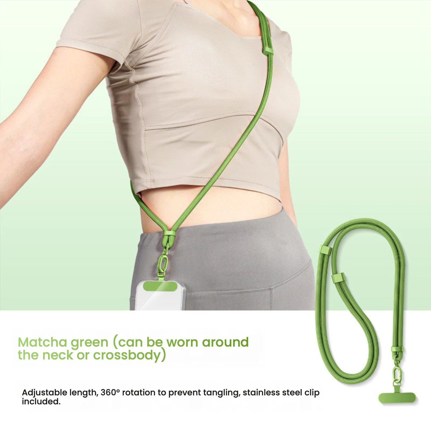 Premium 2-in-1 Outdoor-Handy-Lanyard: Verstellbarer Umhänge-/Halsgurt mit sicherem Metallanker – Anti-Verlust-Schulter-/Halskette – Detail 9