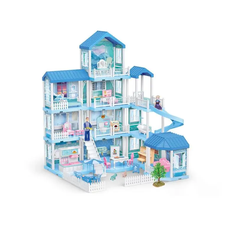 مجموعة ألعاب لعب الأدوار على شكل قلعة فيلا برينك، نموذج بيت الدمى، أثاث مسرح للأطفال عبر الحدود #5