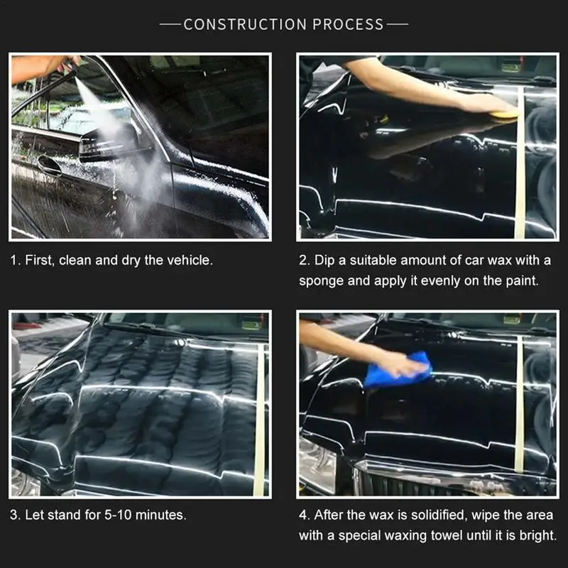 Pasta de pulido de cera negra para coche, agente reparador de arañazos, pintura de cera sólida para coche, revestimiento de mantenimiento de cuidado impermeable, 200g