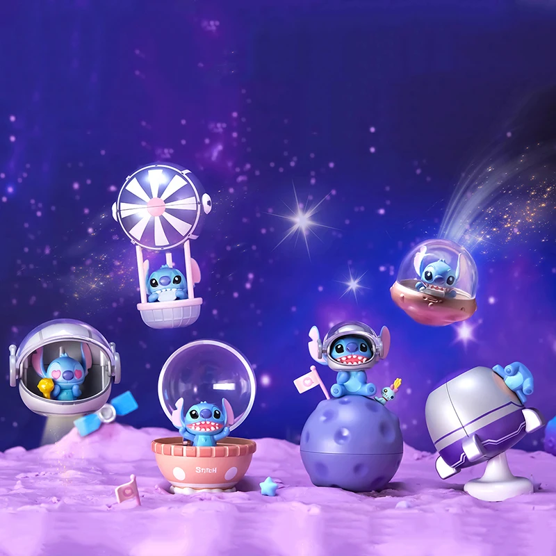 

6pcs Kawaii Disney Stitch Blind Box Interstellar Shuttle Series Blind Box Home Desktop Decoration Cute Doll Handmade Toy Gifts