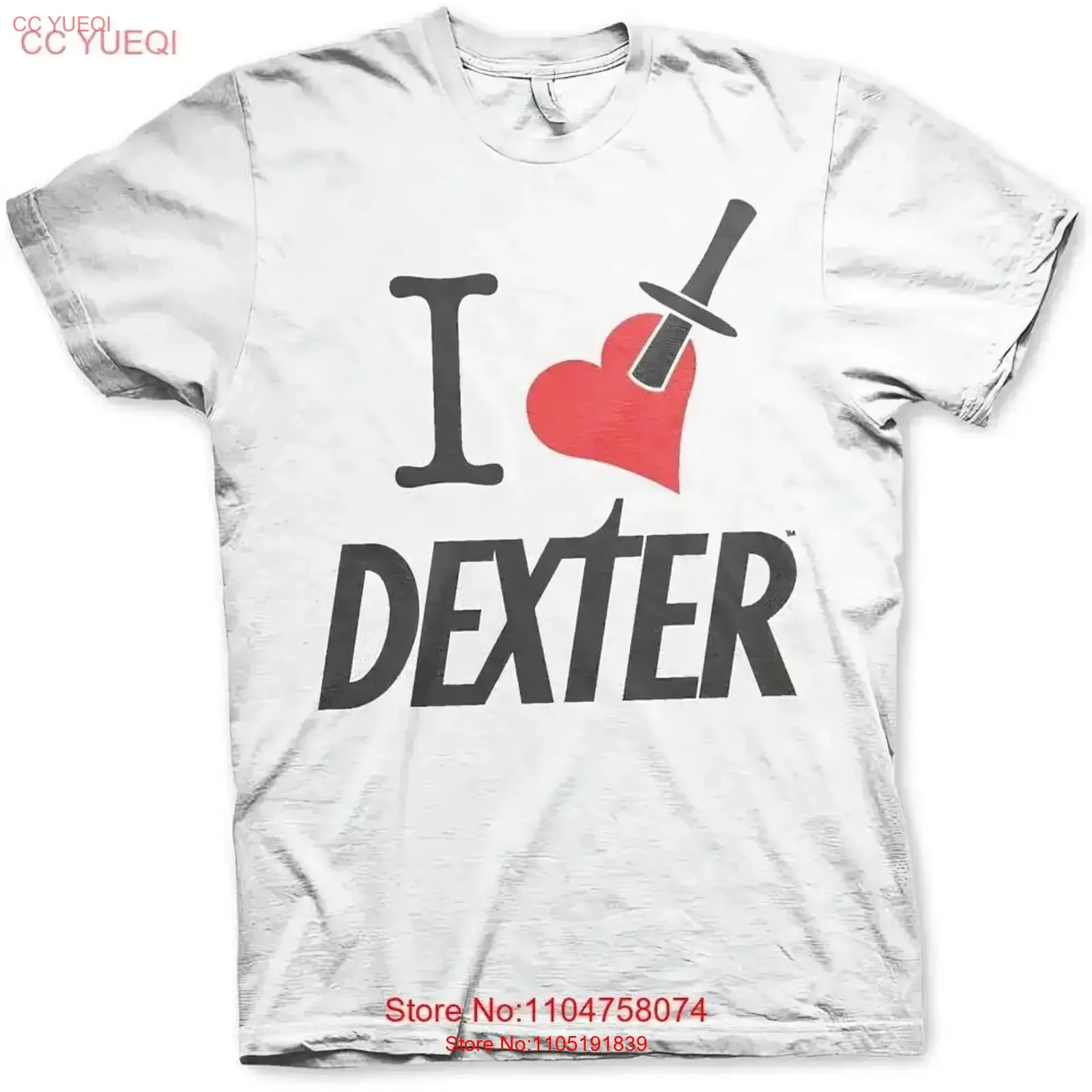 تي شيرت Dexter I Love Big Tall CBS 1 DXT005 H50 15 عتيق مغسول قابل للتنفس موضة متعددة الاستخدامات ملابس خروج مريحة عتيقة #1