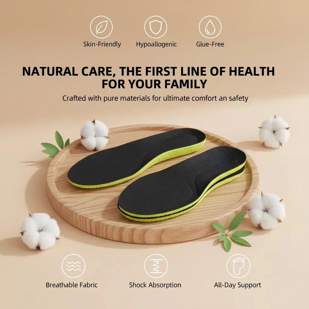 

Men Women Feet Care Shoes Pad Sports Shock Absorption Insole Green PU Memory Foam Breathable Arch Support Orthopedic Shoes Pad