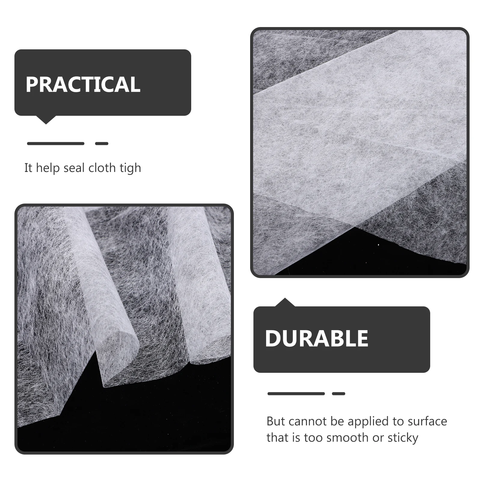 

1pc Adhesive Interlining Cloth Film For Iron On Double-Sided Non-Woven Fabric Sewing Supply Fusible Fleece Interfacing