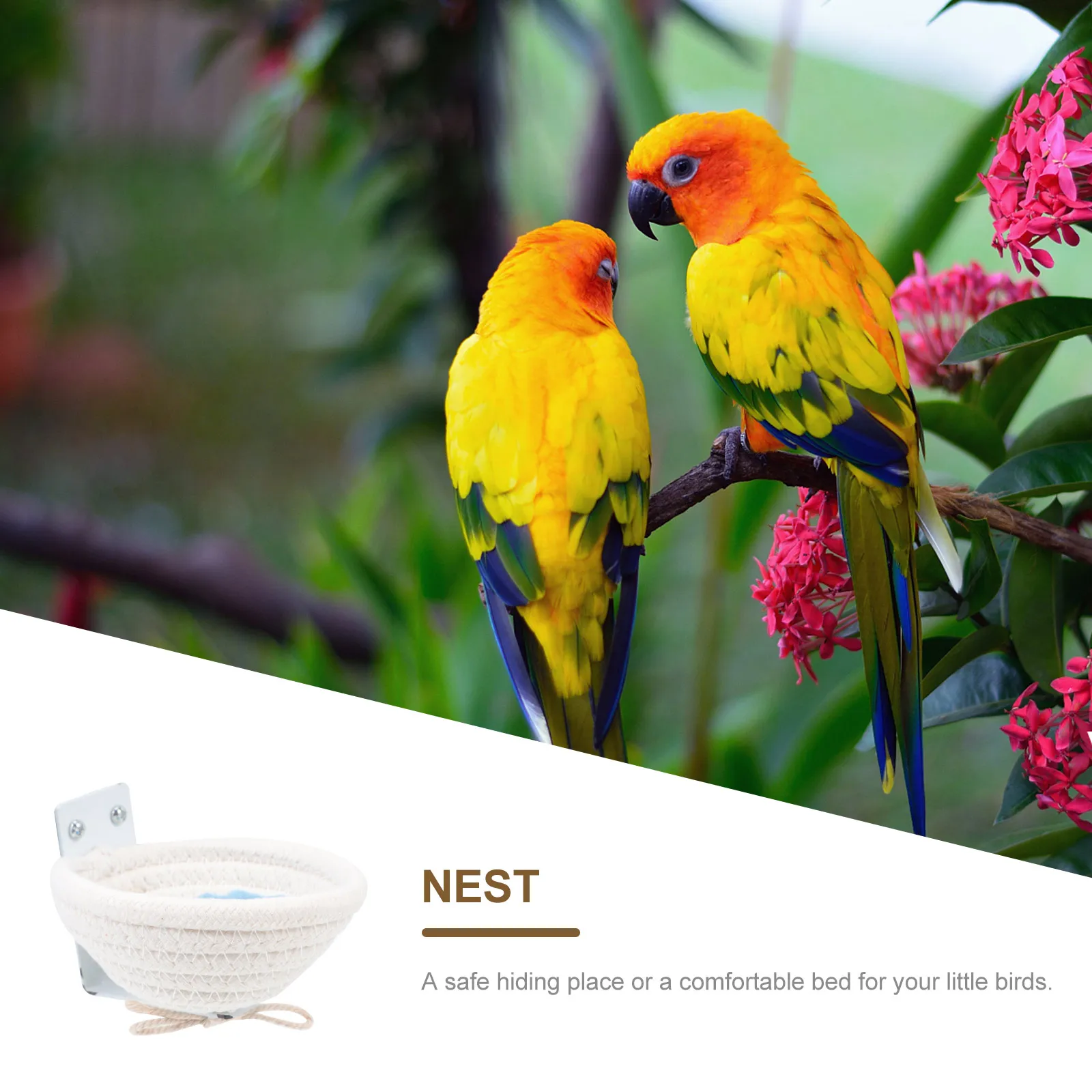 

Woven Box Hanging For Pet Birds Durable Comfortable Long Service Life Plastic Case Parrot Breeding House Cage Bird Breeding Nest