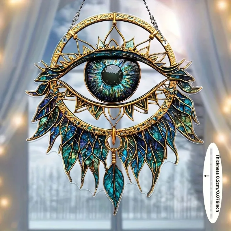 Decoraci Ó N Colgante De Ojos Malvados New Product Flat Heterochromatic Window Hanging Home Pendant Sun Catcher Decoration