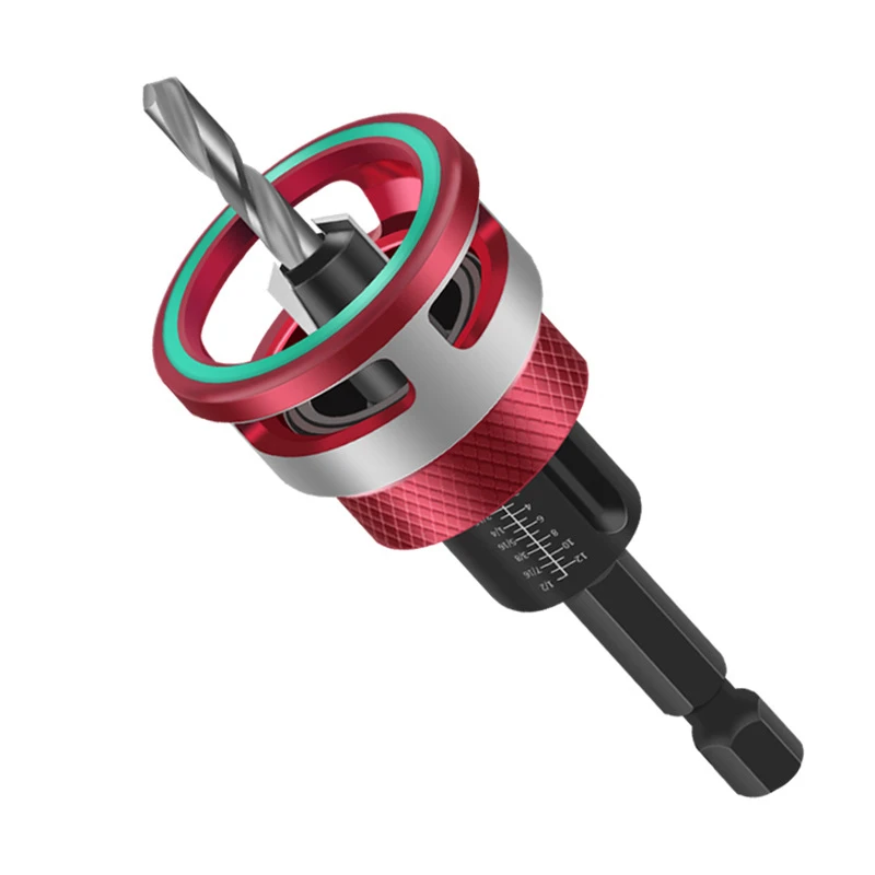 Juego de brocas para avellanado, 3 uds., con tope de profundidad, Material de acero y aleación de aluminio, varios tamaños para perforación de carpintería