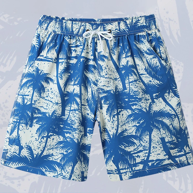 2024 New Man Trunks Outdoor Breathable Print Waterproof Beach Shorts Summer Beach Quick-drying Drawstring Swimming Shorts