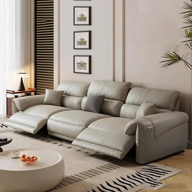 أرائك غرفة المعيشة الحديثة عالية الظهر مسند الذراع تصميم صالات فاخرة أريكة كهربائية حديثة كبيرة الحجم أثاث عصري من الشمال Divano #3